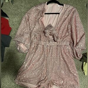 Pink Lilly sparking romper shorts